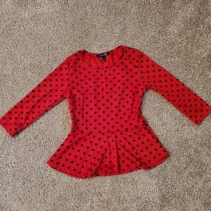 Polka dot peplum top